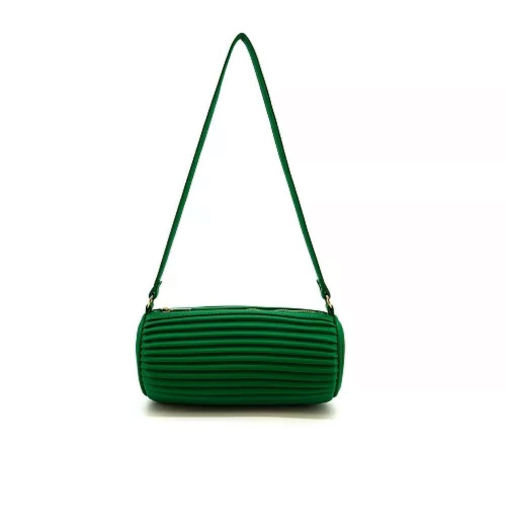 Like Dreams Laila Pleated Green Quilted Shoulder Bag